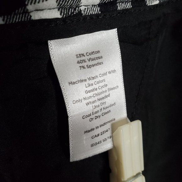 Talbots Size 20W Pants Hampshire Ankle Check Stretch Pockets High Waist Black - Picture 9 of 13